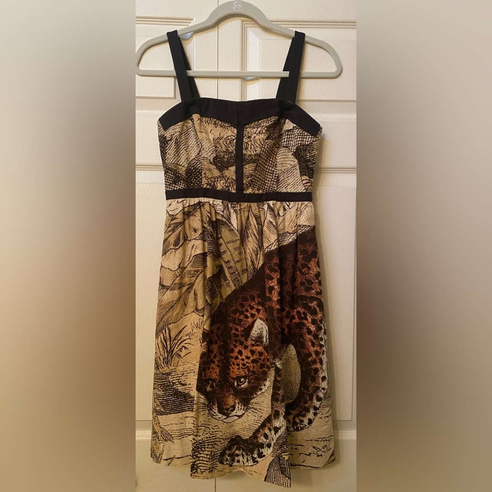 Anthropologie leifsdottir felidae leopard cat dress size 0 nwot